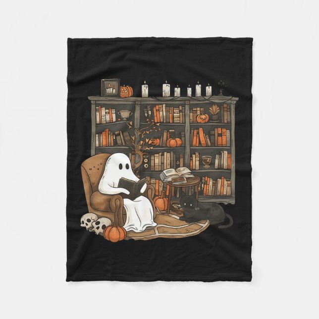 Galerie für Leseliebhaber von Ghost Reading Hallow Fleecedecke (Vorderseite)