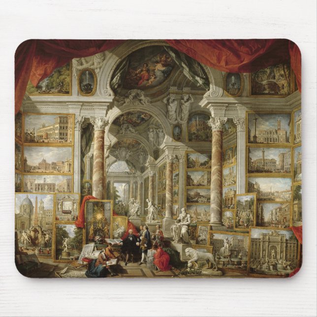 Galerie mit Ansichten von modernem Rom, 1759 Mousepad (Vorne)