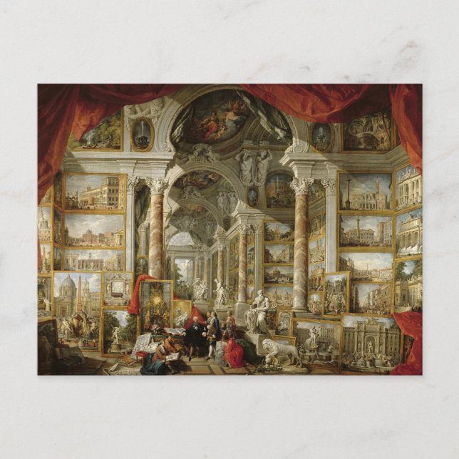 Galerie mit Blick auf das moderne Rom, 1759 Postkarte (Vorderseite)