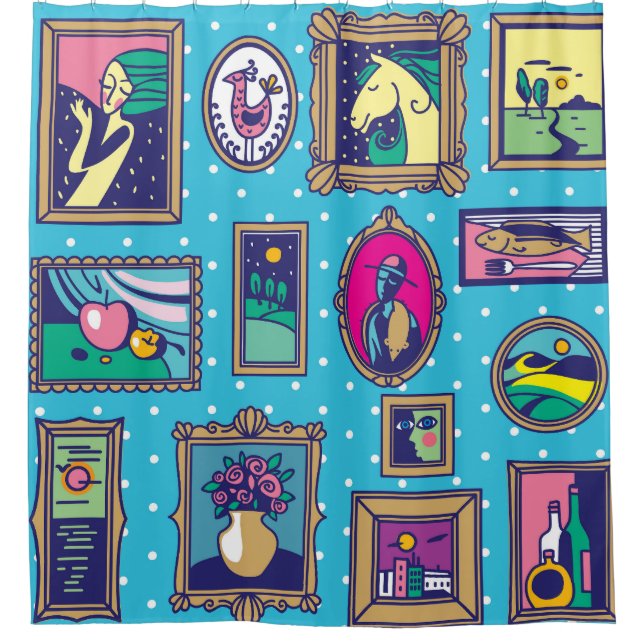 Galerie Wand: Diverse Bildersammlung Duschvorhang (Vorderseite)