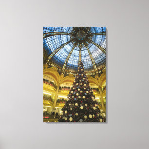 Galeries La Fayette am Weihnachten, Paris, Leinwanddruck
