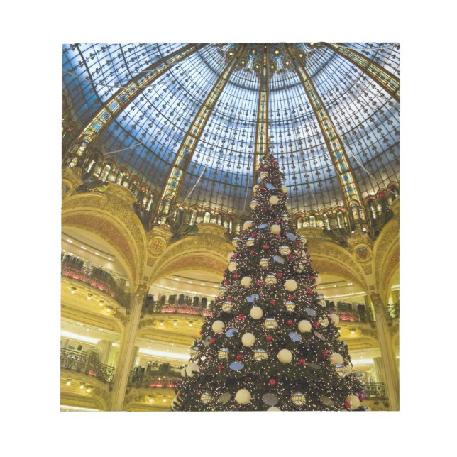 Galeries La Fayette zu Weihnachten, Paris, Frankre Notizblock (Vorderseite)