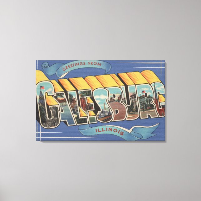 Galesburg, Illinois - Große Briefszenen Leinwanddruck (Vorderseite)