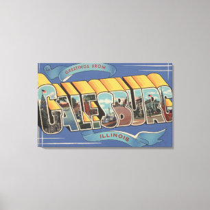 Galesburg, Illinois - große Buchstabe-Szenen Leinwanddruck