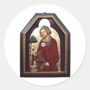 GALGANO/RECHTEN DES SCHWERTES IM FELSTER RUNDER AUFKLEBER