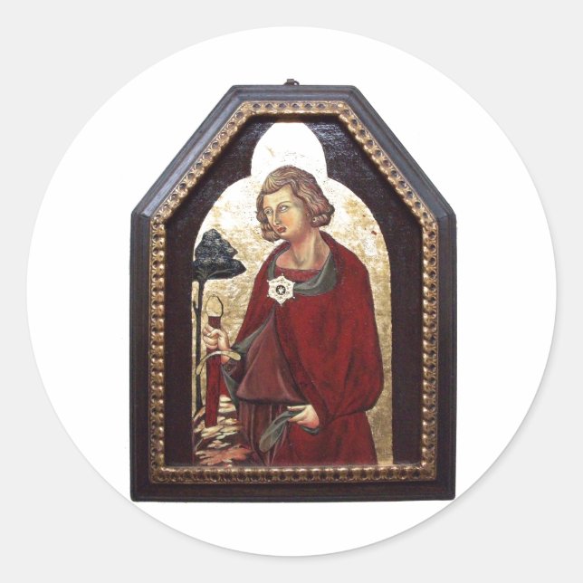 GALGANO/RECHTEN DES SCHWERTES IM FELSTER RUNDER AUFKLEBER (Vorderseite)