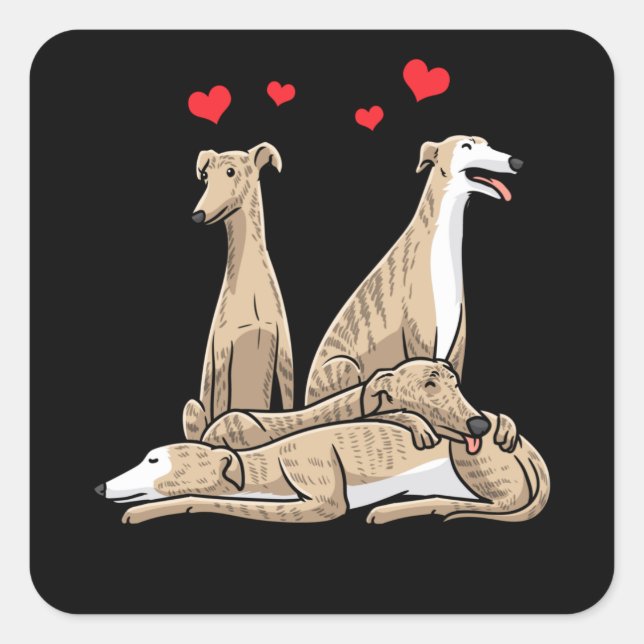 Galgo Español Dog Spanish Sighthound Quadratischer Aufkleber (Vorderseite)
