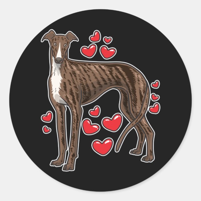 Galgo Espanol Greyhound-Geschenk Runder Aufkleber (Vorderseite)