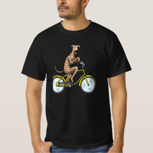 Galgo Espanol Hund mit dem Fahrrad T-Shirt