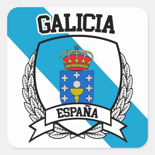 Galicia Quadratischer Aufkleber (Vorderseite)