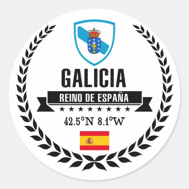 Galicia Runder Aufkleber (Vorderseite)