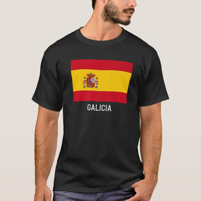Galicia Spanien Flaggenemblem Escudo Bandera Wappe T-Shirt (Vorderseite)
