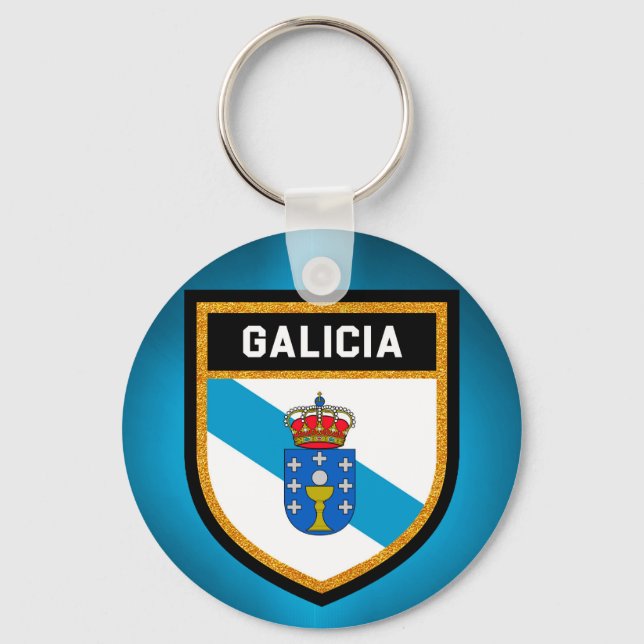 Galicien-Flagge Schlüsselanhänger (Vorderseite)