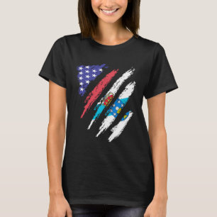 Galicischer amerikanischer Patriot Grown Heart Fla T-Shirt