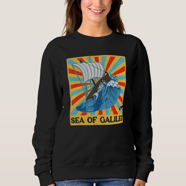 Galilee seas storms religious Christians Christian Sweatshirt (Vorderseite)