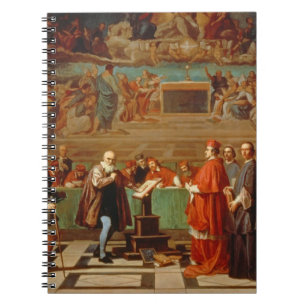 Galileo Galilei (1564-1642) vor Mitgliedern von Notizblock