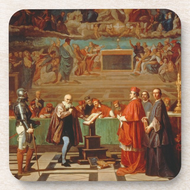 Galileo Galilei (1564-1642) vor Mitgliedern von Untersetzer (Vorderseite)