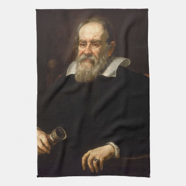 Galileo Galilei: Vater von Wissenschaft und Astron Geschirrtuch (Vertikal)