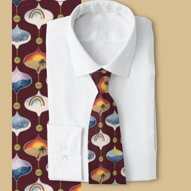 Galileo-Thermometer Krawatte (Novelty tie for storm chasers, scientists and meteorologists )