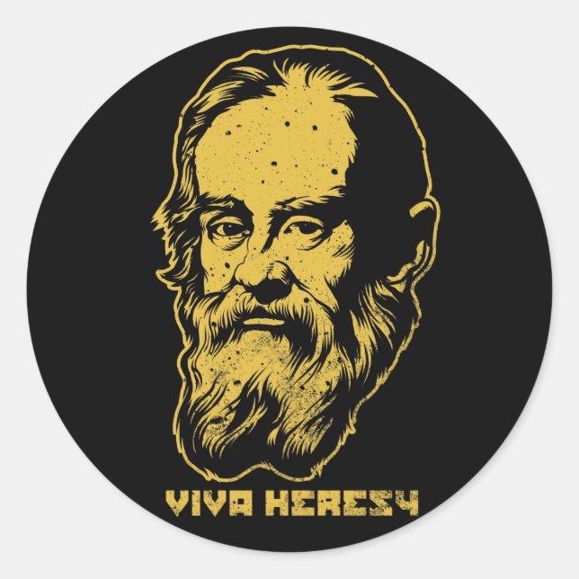 Galileo "Viva Heresy"-Aufkleberpackungen Runder Aufkleber (Vorderseite)