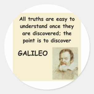 Galileo-Zitat Runder Aufkleber