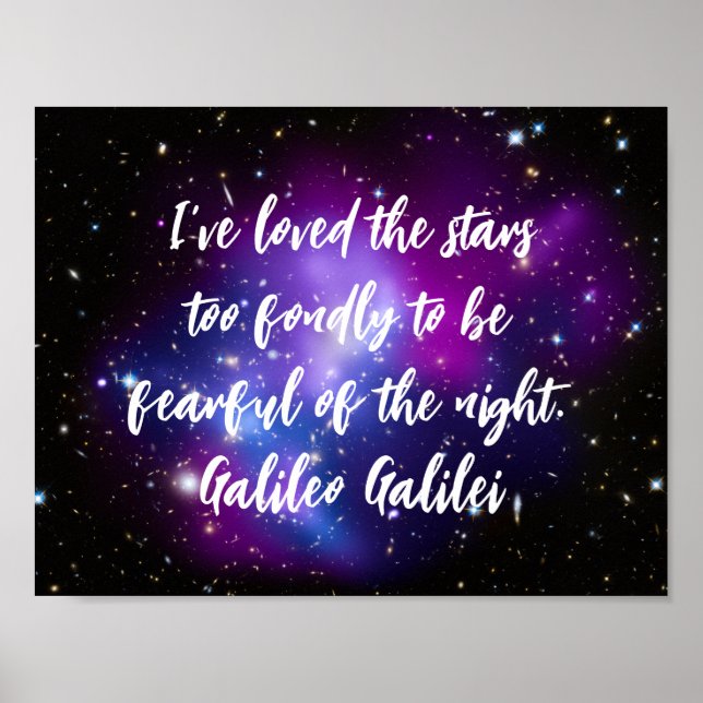 Galileo Zitat Starry Lila Foto Poster (Vorne)