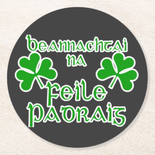 Gälischer St. Patrick's Day  Runder Pappuntersetzer