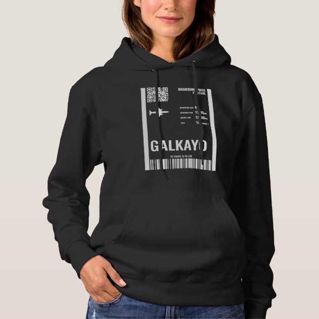 Galkayo Somalia Boarding Pass Airline Ticket Trave Hoodie (Vorderseite)