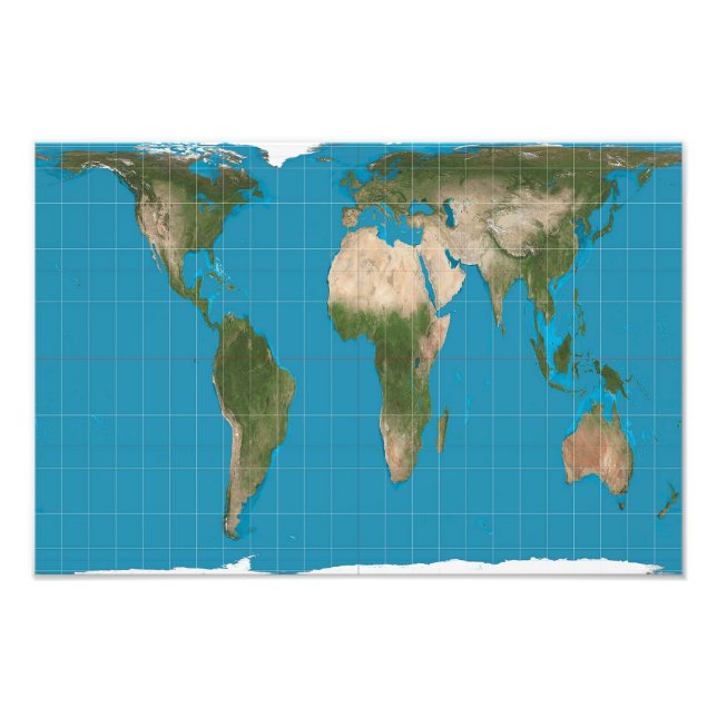 Gall Peters Projection Weltkarte Fotodruck (Vorne)
