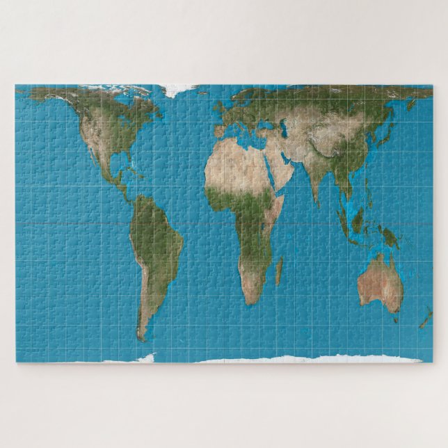 Gall Peters Projection World Map Poster Puzzle (Horizontal)