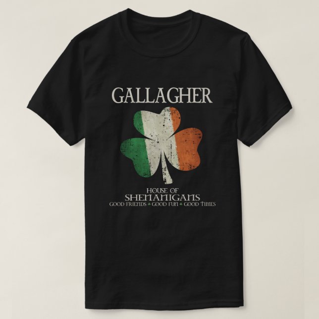 Gallagher Familienname Irland T-Shirt (Design vorne)