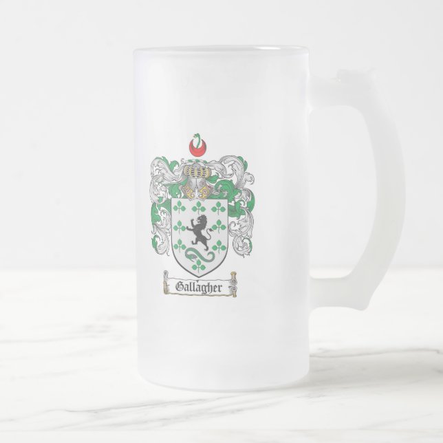 GALLAGHER FAMILIENWAPPEN - GALLAGHER WAPPEN MATTGLAS BIERGLAS (Rechts)