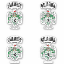 Gallagher Wappen Irish Translation & Meaning (x4) Aufkleber