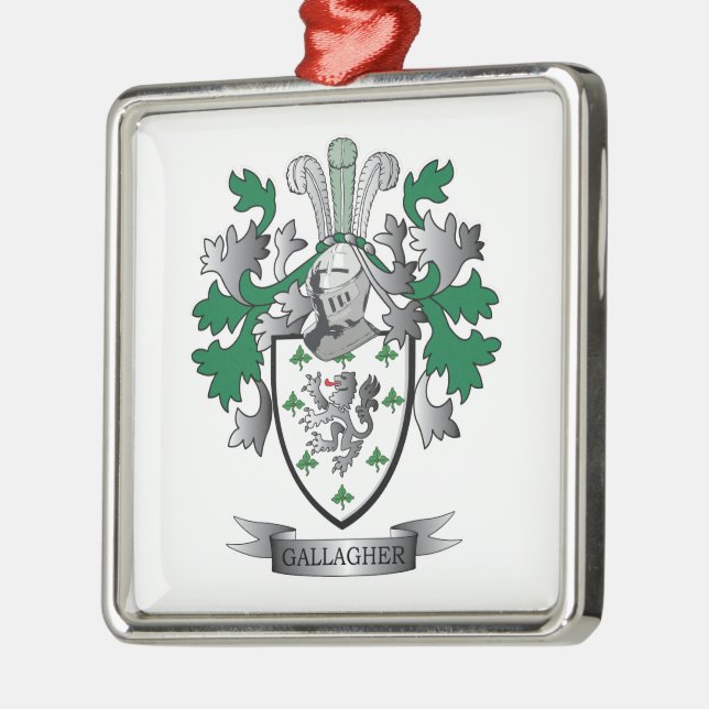 Gallagher Wappen Silbernes Ornament (Links)