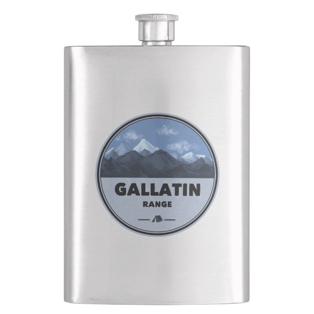 Gallatin Range Montana Wyoming Camping Flachmann (Vorderseite)