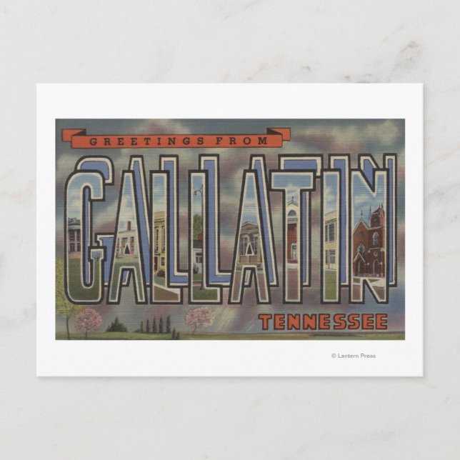 Gallatin, Tennessee - Große Buchstabenszenen Postkarte (Vorderseite)
