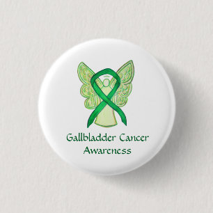 Gallblase Cancer Awareness Ribbon Angel Button