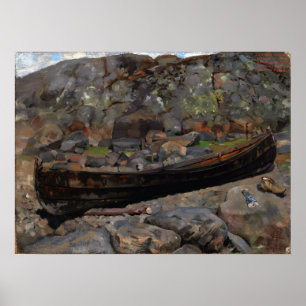Gallen-Kallela - Boot auf einer felsigen Küste Poster