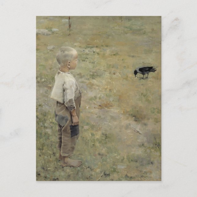 Gallen-Kallela Gosse och kråka CC0464 Postkarte (Vorderseite)