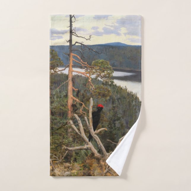 Gallen-Kallela - Großer Schwarzer Specker 1894 Badhandtuch Set