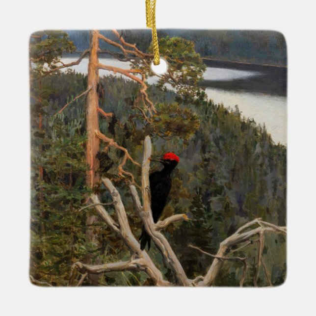 Gallen-Kallela - Großer Schwarzer Specker 1894 Keramikornament (Vorderseite)