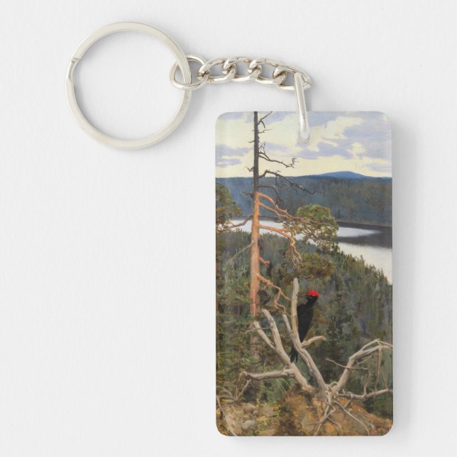 Gallen-Kallela - Großer Schwarzer Specker 1894 Schlüsselanhänger (Vorderseite)