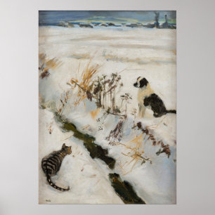 Gallen-Kallela - Katze und Hund Poster