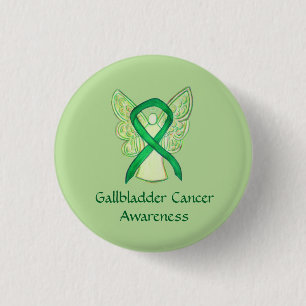 Gallenblasenkrebs-Bewusstseinsband Angel-Button Button