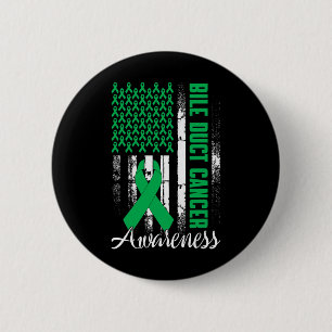 Gallenwegskrebs-Bewusstsein Kelly Green Ribbon US Button