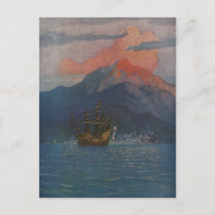 Galleon auf der spanischen Hauptroute Postkarte