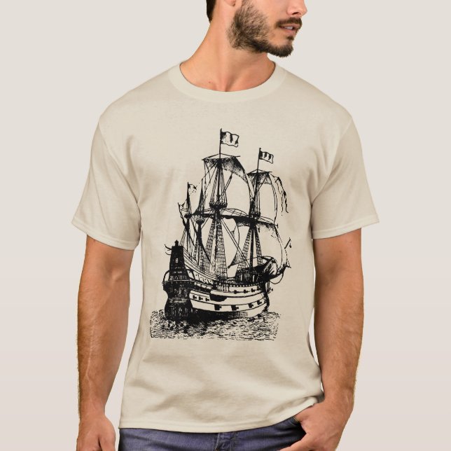Galleon des 15. Jahrhunderts T-Shirt (Vorderseite)