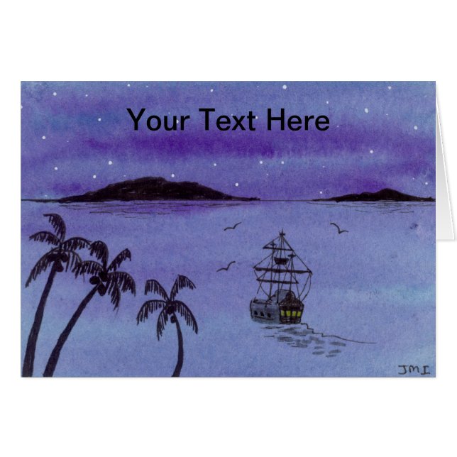 Galleon Greeting Card (Vorderseite (Horizontal))