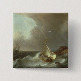 Galleon in den stürmischen Meeren Button