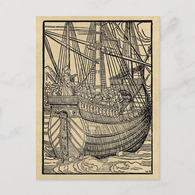 Galleon Segelschiff Postkarte (Vorderseite)
